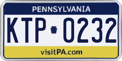 PA license plate KTP0232