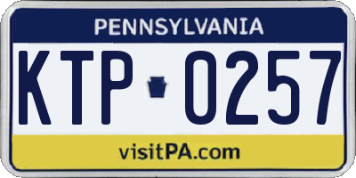 PA license plate KTP0257