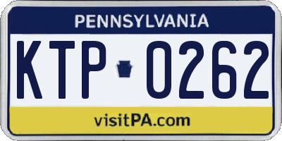 PA license plate KTP0262