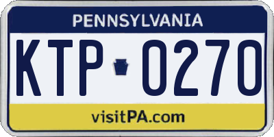PA license plate KTP0270