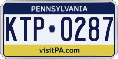 PA license plate KTP0287