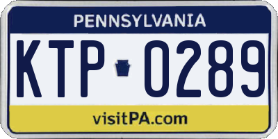 PA license plate KTP0289