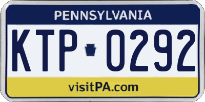 PA license plate KTP0292