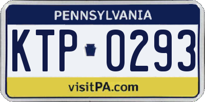 PA license plate KTP0293