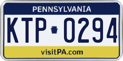 PA license plate KTP0294