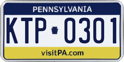 PA license plate KTP0301