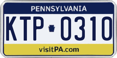 PA license plate KTP0310