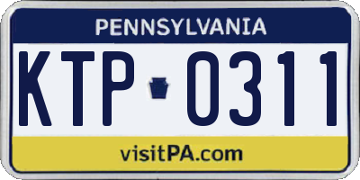 PA license plate KTP0311