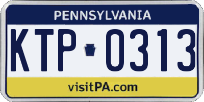 PA license plate KTP0313