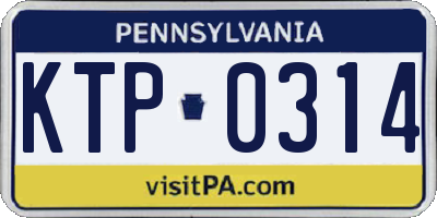 PA license plate KTP0314