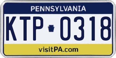 PA license plate KTP0318