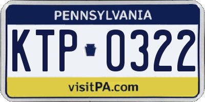 PA license plate KTP0322