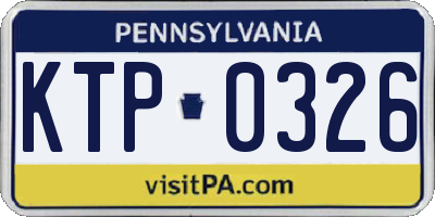 PA license plate KTP0326