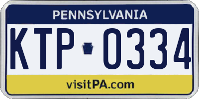 PA license plate KTP0334