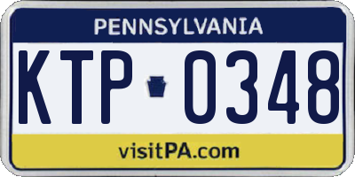 PA license plate KTP0348