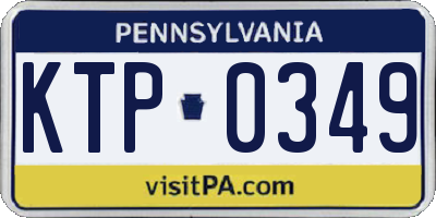 PA license plate KTP0349
