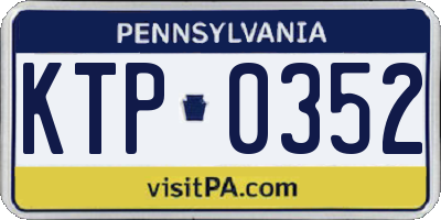 PA license plate KTP0352