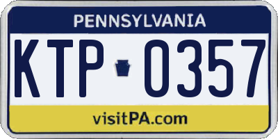 PA license plate KTP0357