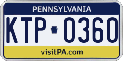 PA license plate KTP0360