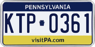 PA license plate KTP0361