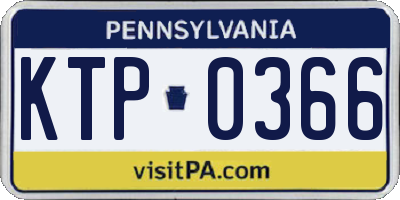 PA license plate KTP0366