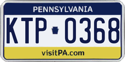 PA license plate KTP0368