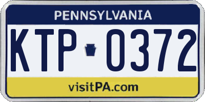PA license plate KTP0372