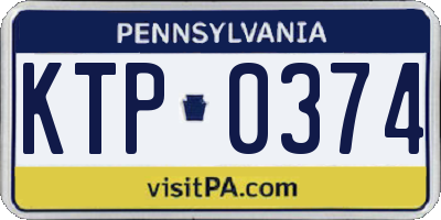 PA license plate KTP0374