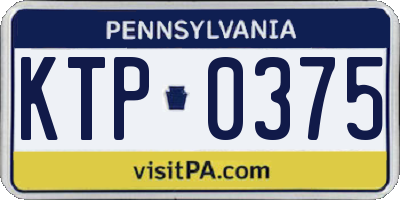 PA license plate KTP0375