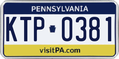 PA license plate KTP0381