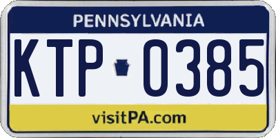 PA license plate KTP0385