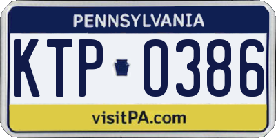 PA license plate KTP0386