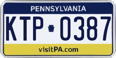 PA license plate KTP0387
