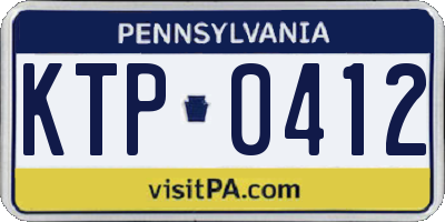 PA license plate KTP0412