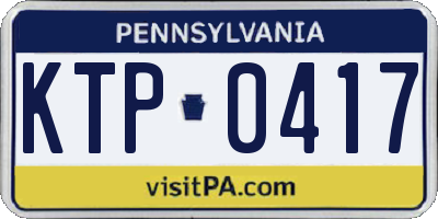 PA license plate KTP0417