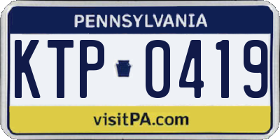 PA license plate KTP0419