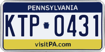 PA license plate KTP0431