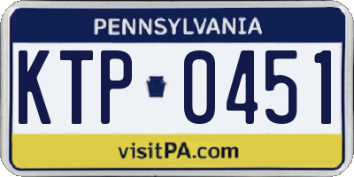 PA license plate KTP0451