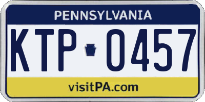 PA license plate KTP0457