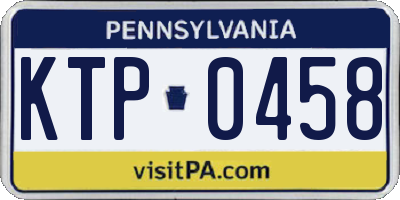 PA license plate KTP0458