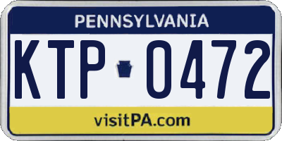 PA license plate KTP0472