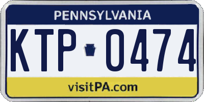 PA license plate KTP0474