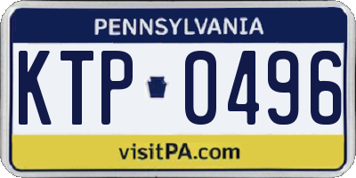 PA license plate KTP0496