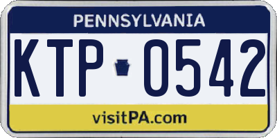 PA license plate KTP0542