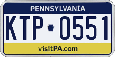 PA license plate KTP0551