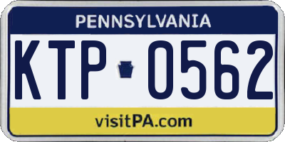 PA license plate KTP0562