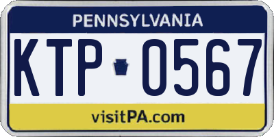 PA license plate KTP0567