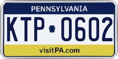 PA license plate KTP0602