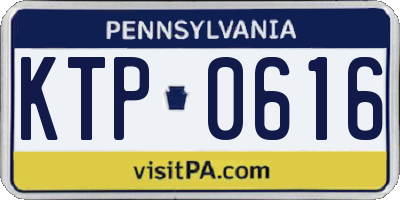 PA license plate KTP0616
