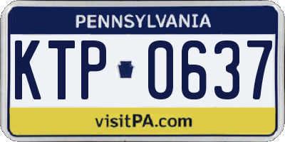 PA license plate KTP0637